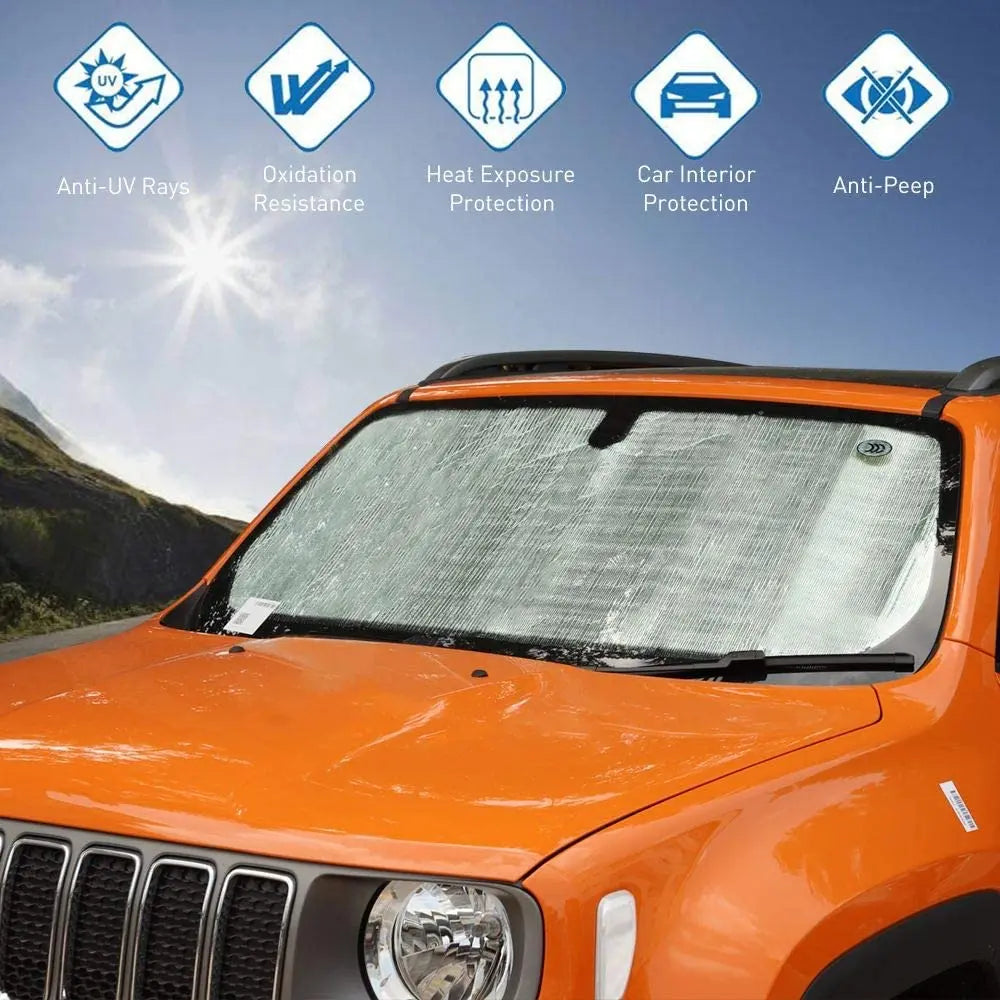 For 2015+ Jeep Renegade Front Windshield Sun Visor Foldable Sunshade
