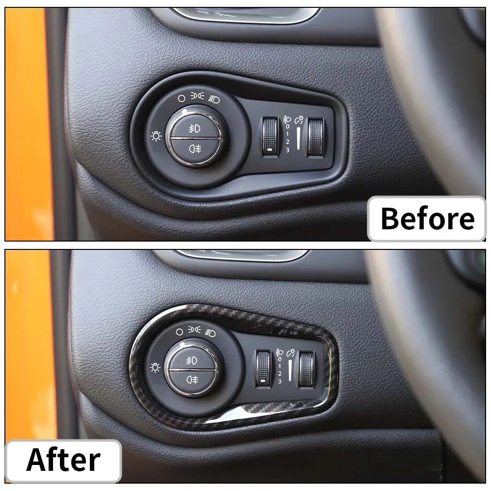 For 2015+ Jeep Renegade Headlight Switch Button Frame Trim
