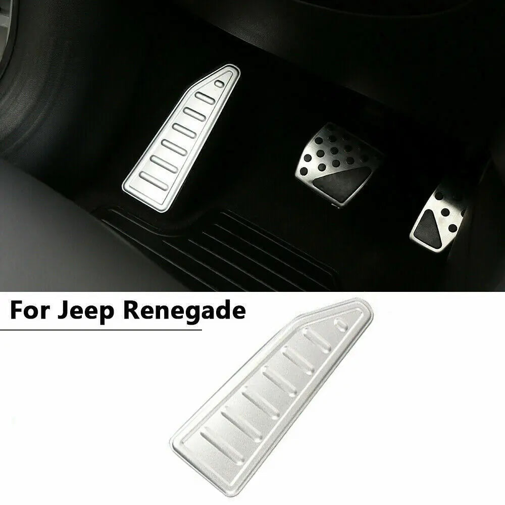 For 2015+ Jeep Renegade Left Foot Rest Pedal Kick Panel Cover Trim Aluminum