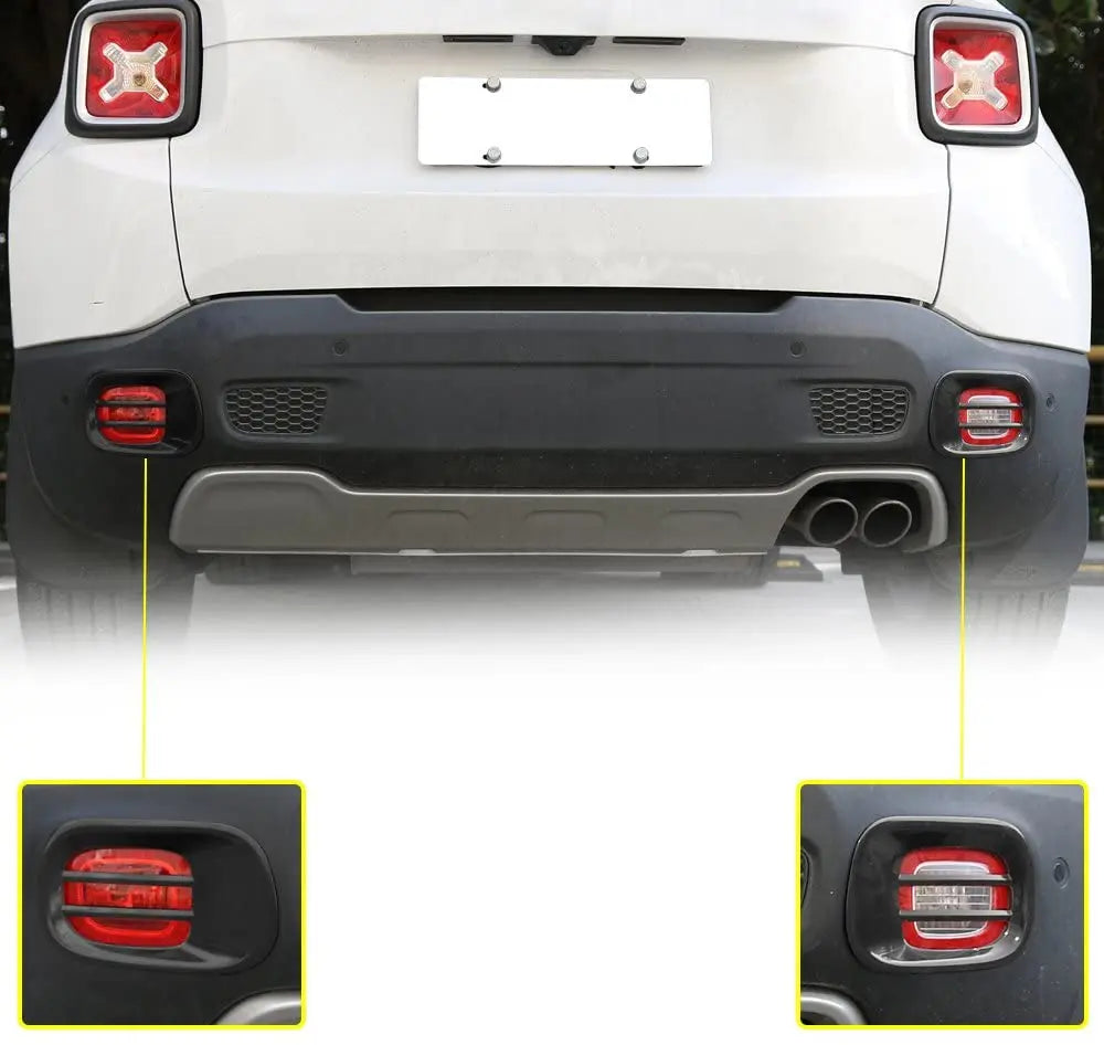 For 2015+ Jeep Renegade Rear Tail Fog Light Lamp Guard Trim Bezel