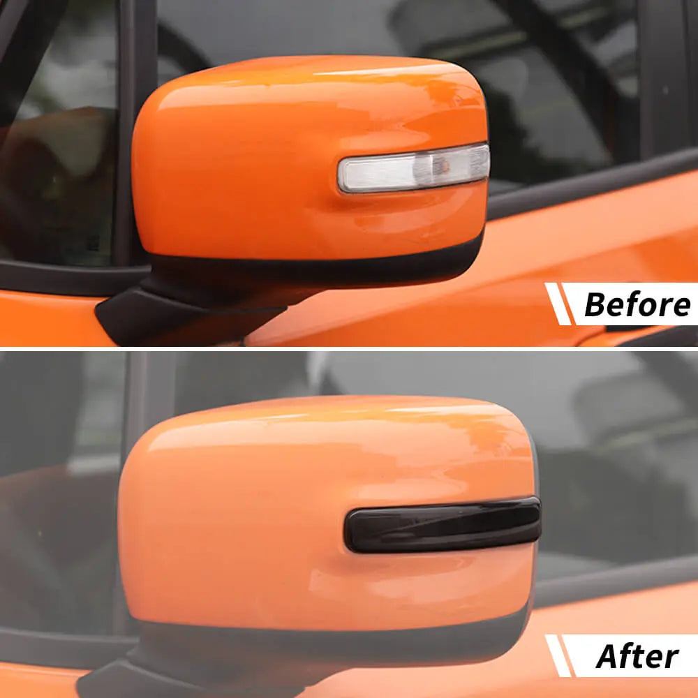 For 2015+ Jeep Renegade Rearview Mirror Turn Signal Light Smoked Trim Covers