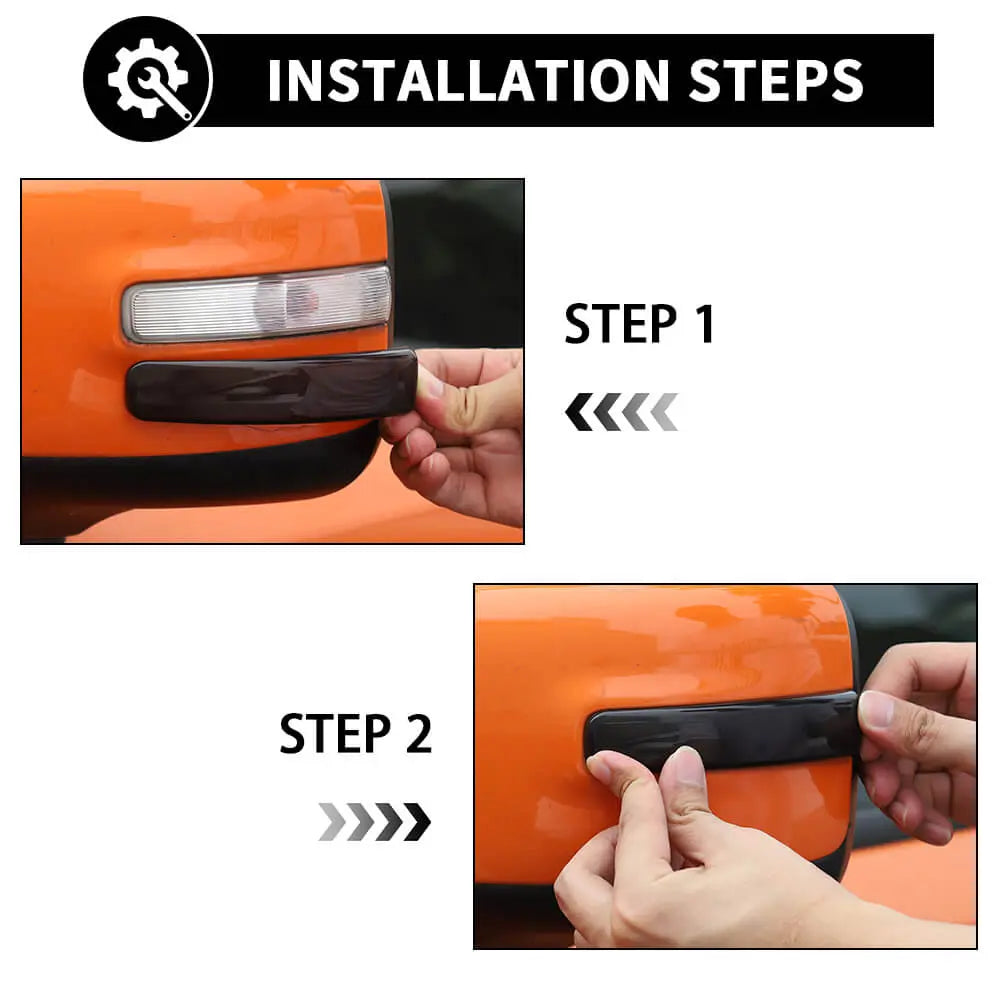 For 2015+ Jeep Renegade Rearview Mirror Turn Signal Light Smoked Trim Covers