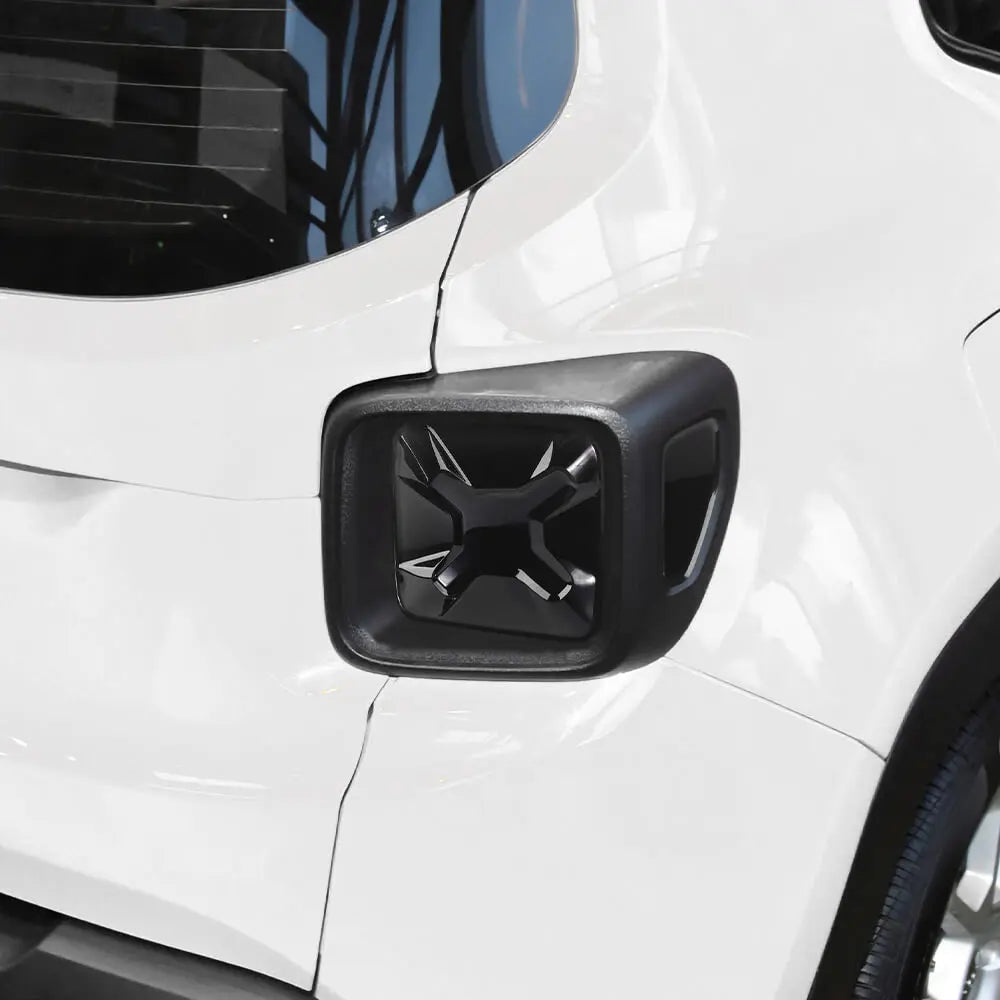 For 2015+ Jeep Renegade Smoked Rear Tail Light Guards Trim Cover Blackened