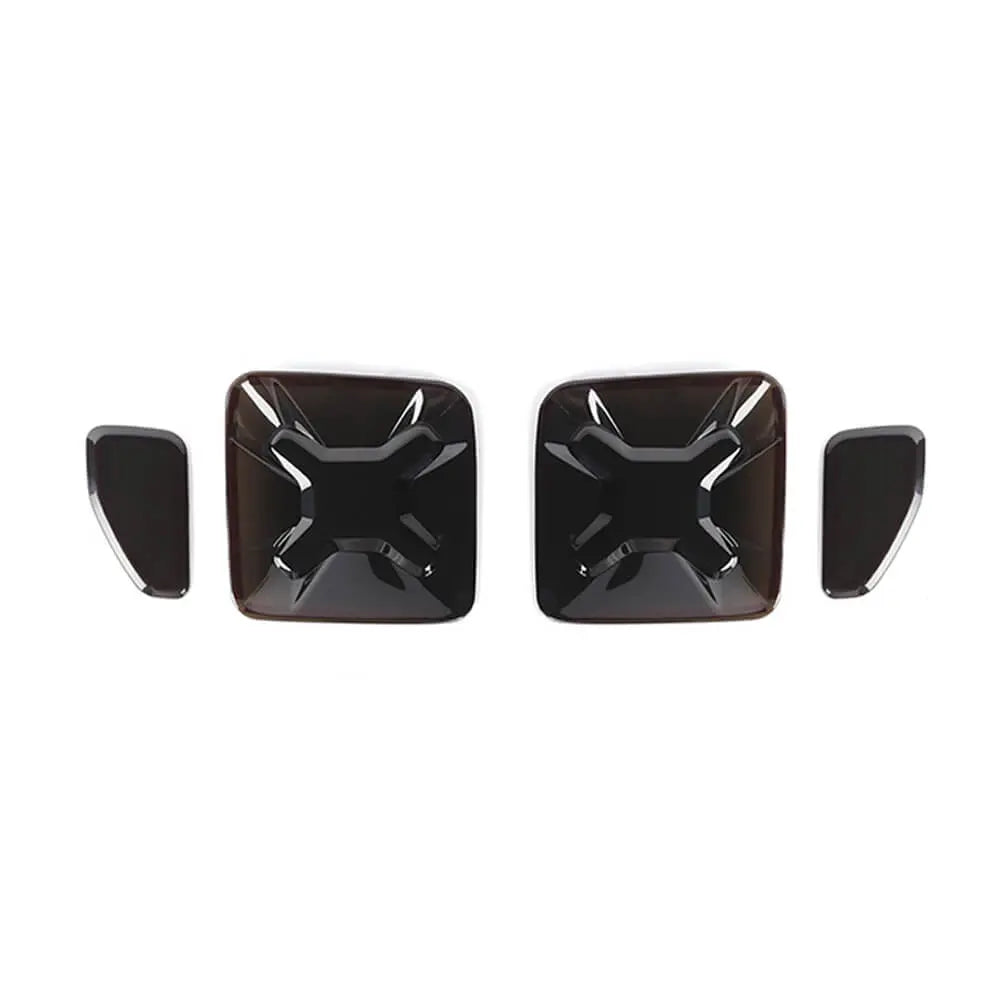 For 2015+ Jeep Renegade Smoked Rear Tail Light Guards Trim Cover Blackened