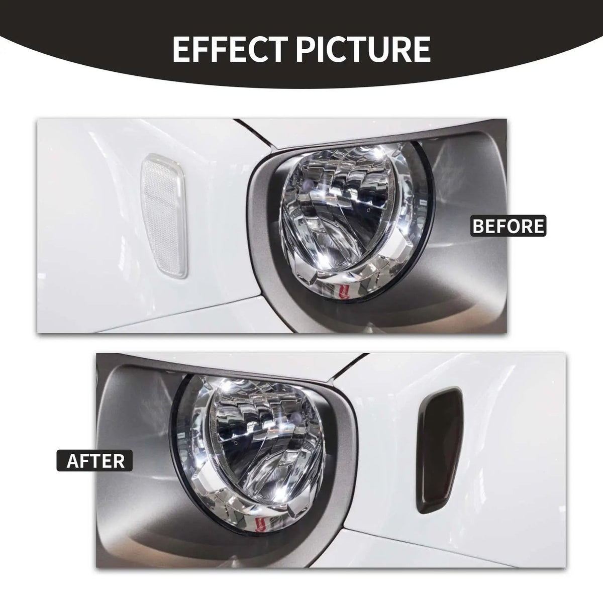 For 2015+ Jeep Renegade Smoked Side Turn Signal Light Cover Trim
