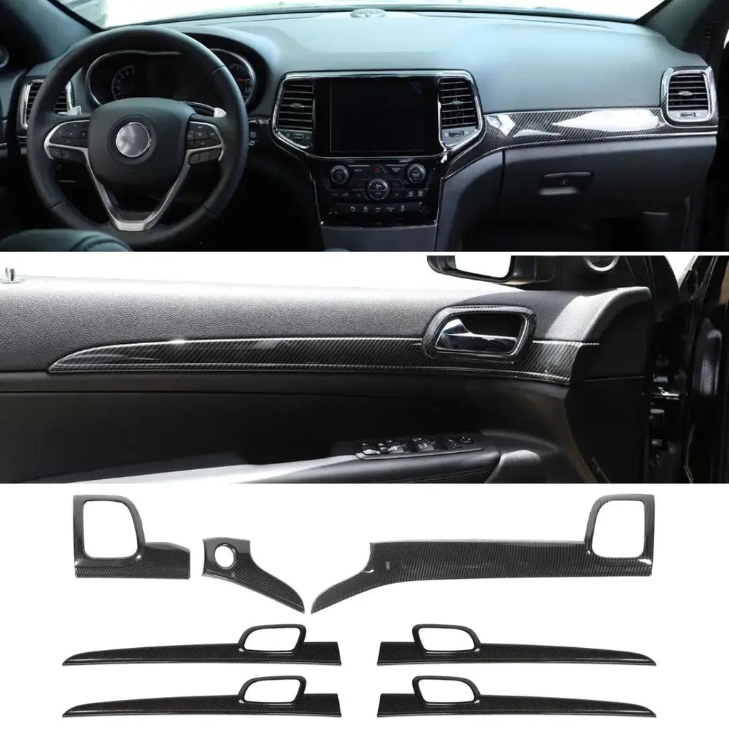 For 2016-2018 Jeep Grand Cherokee WK2 Interior Center Console Full Trim Cover Kit (24 pcs)