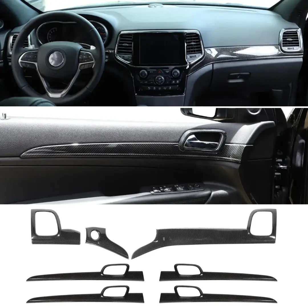 For 2016-2018 Jeep Grand Cherokee WK2 Interior Center Console Full Trim Cover Kit (24 pcs)