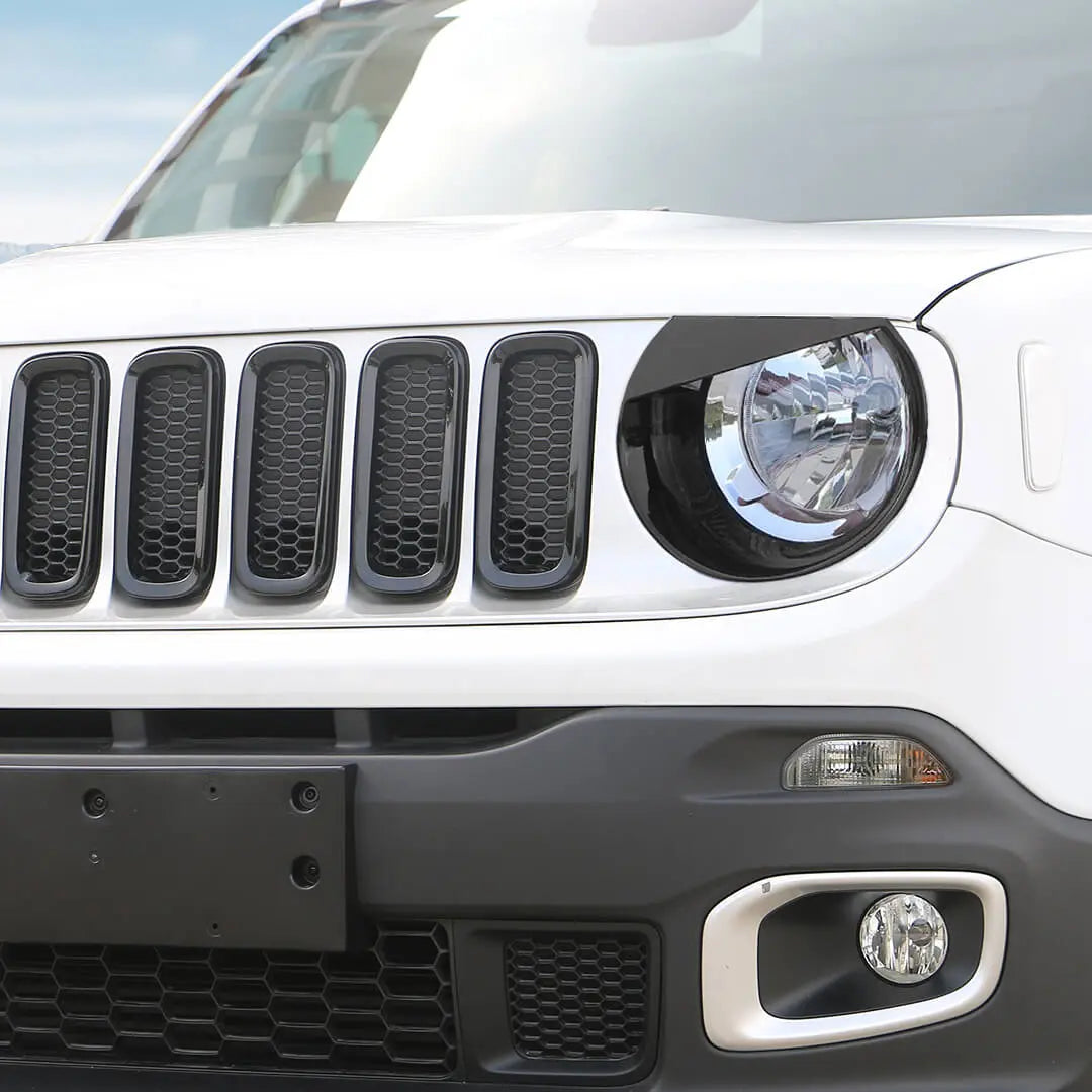 For 2016-2018 Jeep Renegade Exterior Front Headlight & Grille Insert & Rear Tail Light Cover Trim Kit (13 pcs)
