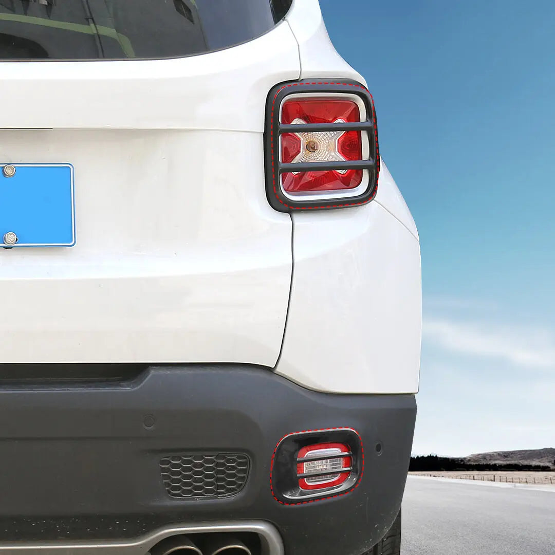 For 2016-2018 Jeep Renegade Exterior Headlight Fog Light Tail Light Front Grille Cover Trim Kit (15 pcs)