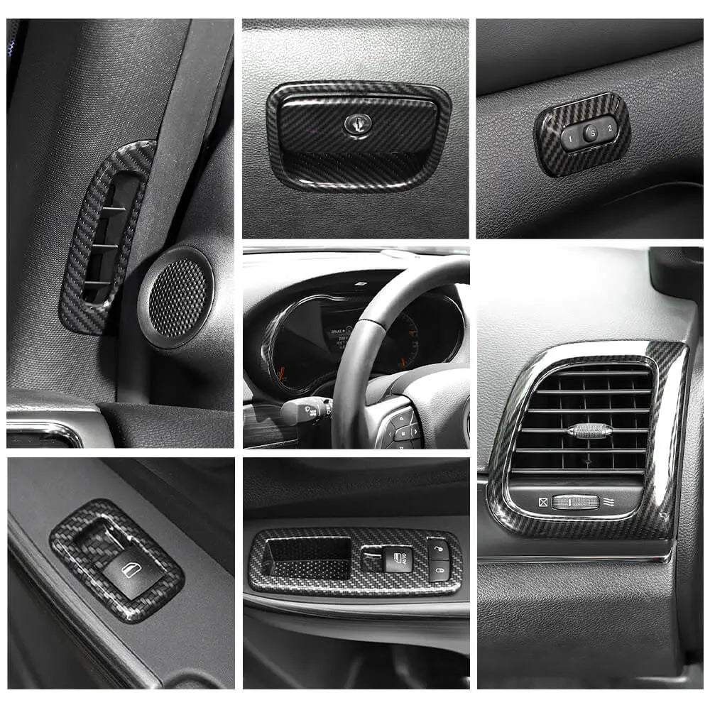 For 2016-2021 Jeep Grand Cherokee 17PCS Interior Full Set Kit Trim Cover Decor