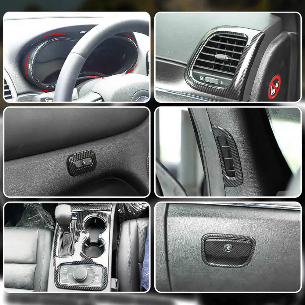 For 2016-2021 Jeep Grand Cherokee 17PCS Interior Full Set Kit Trim Cover Decor