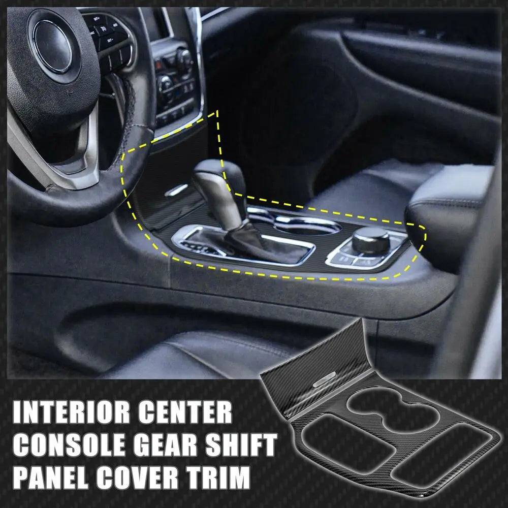For 2016-2021 Jeep Grand Cherokee WK2 Center Gear Shift Panel Cover Trim Soft Carbon Fiber