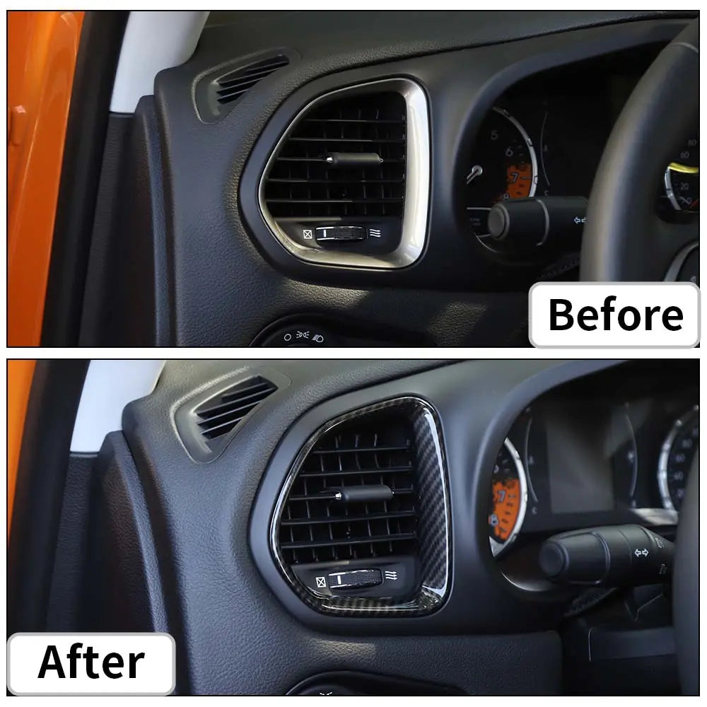 For 2015+ Jeep Renegade Dashboard Left & Right Air Conditioning Vent Cover Ring Trim Cover