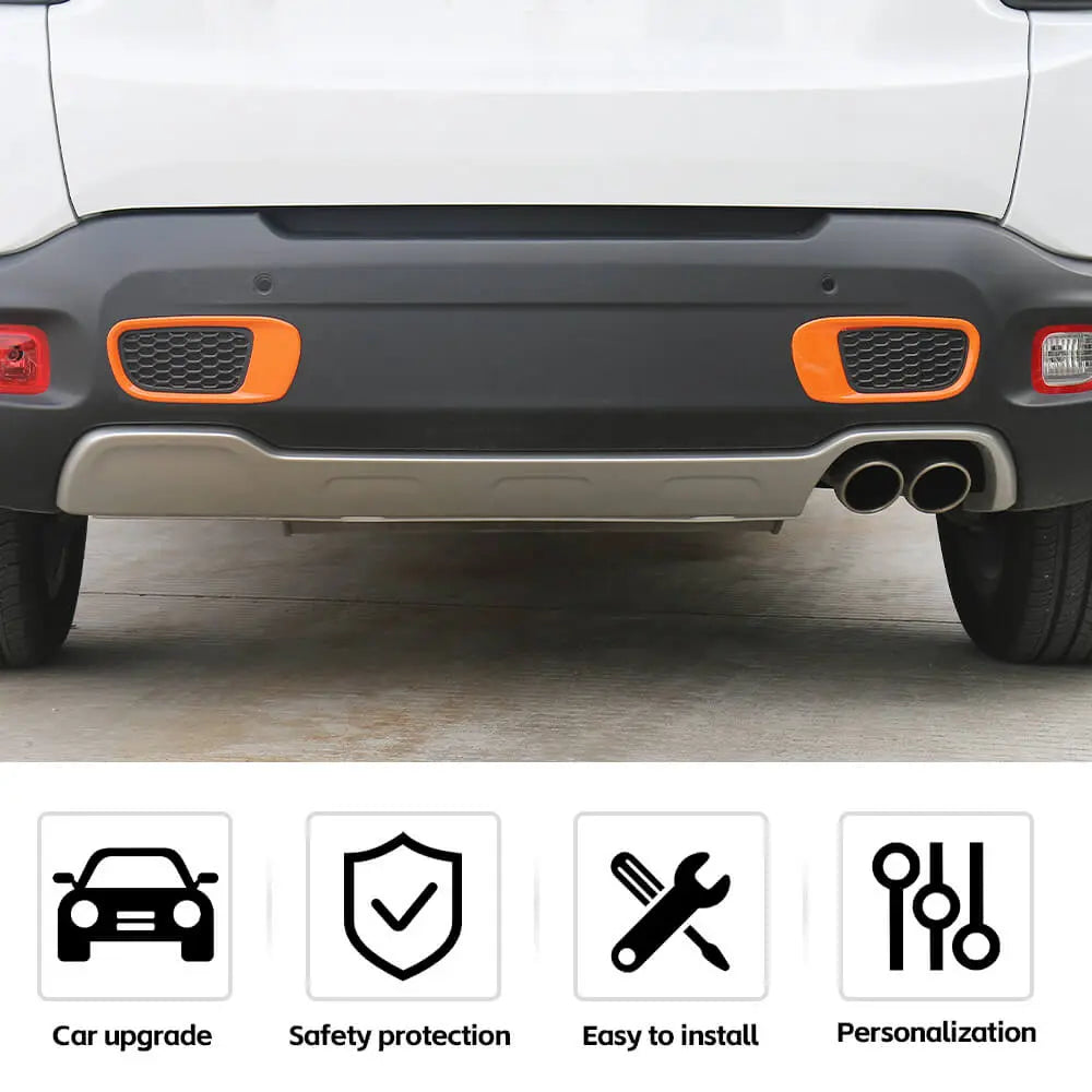 For 2015+ Jeep Renegade 2PCS Rear Bumper Trailer Hook Cover Trim