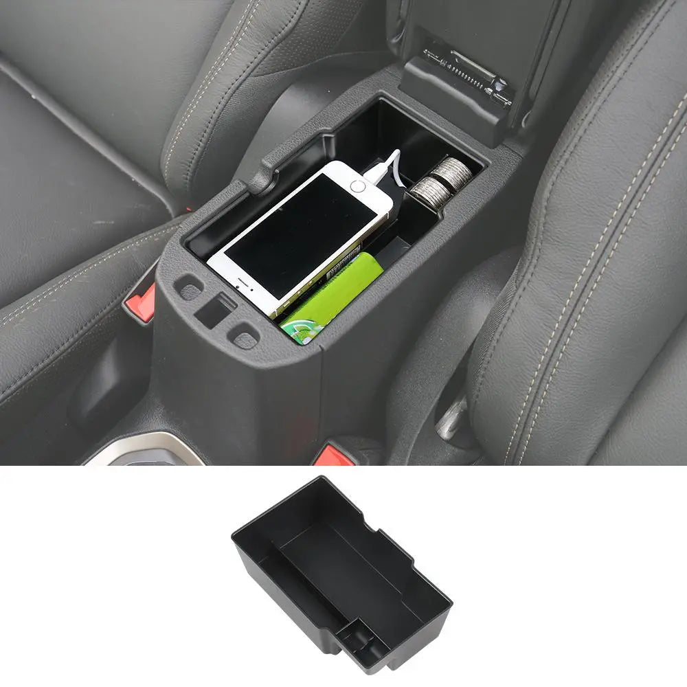 For 2015+ Jeep Renegade Armrest Storage Tray Center Console Storage Box Organizer Black