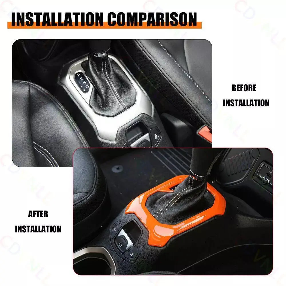 For 2015-2017 Jeep Renegade Central Gear Shift Panel Trim Cover Decor Frame