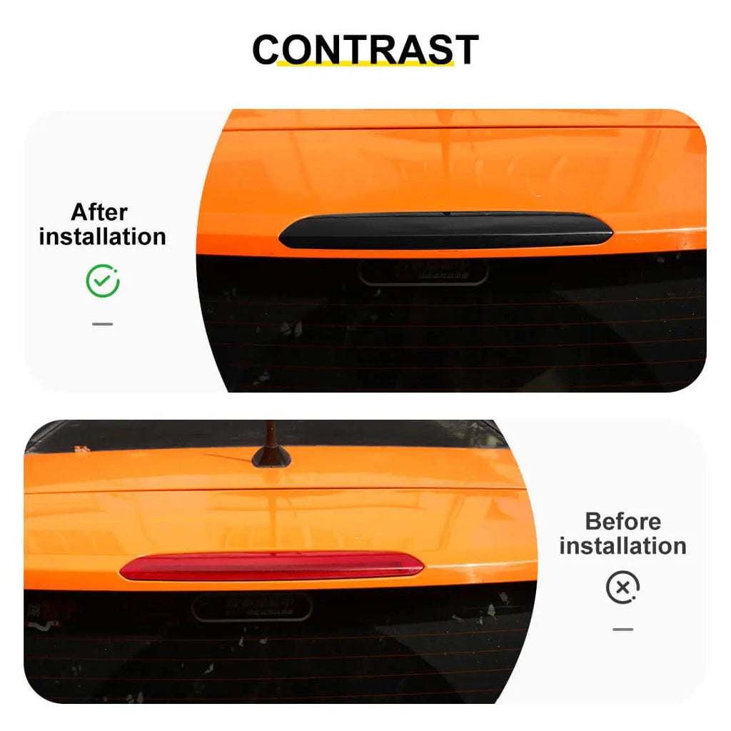 For 2016+ Jeep Renegade Exterior High Brake Light & Rear Taillight Lamp Light Trim Cover Kit (5 pcs)