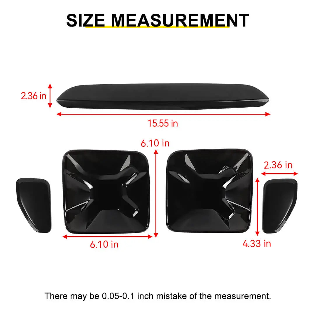 For 2016+ Jeep Renegade Exterior High Brake Light & Rear Taillight Lamp Light Trim Cover Kit (5 pcs)