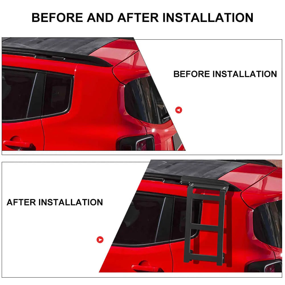 For 2016+ Jeep Renegade Rear Car Window Ladder Roof Climbing Rack Ladder