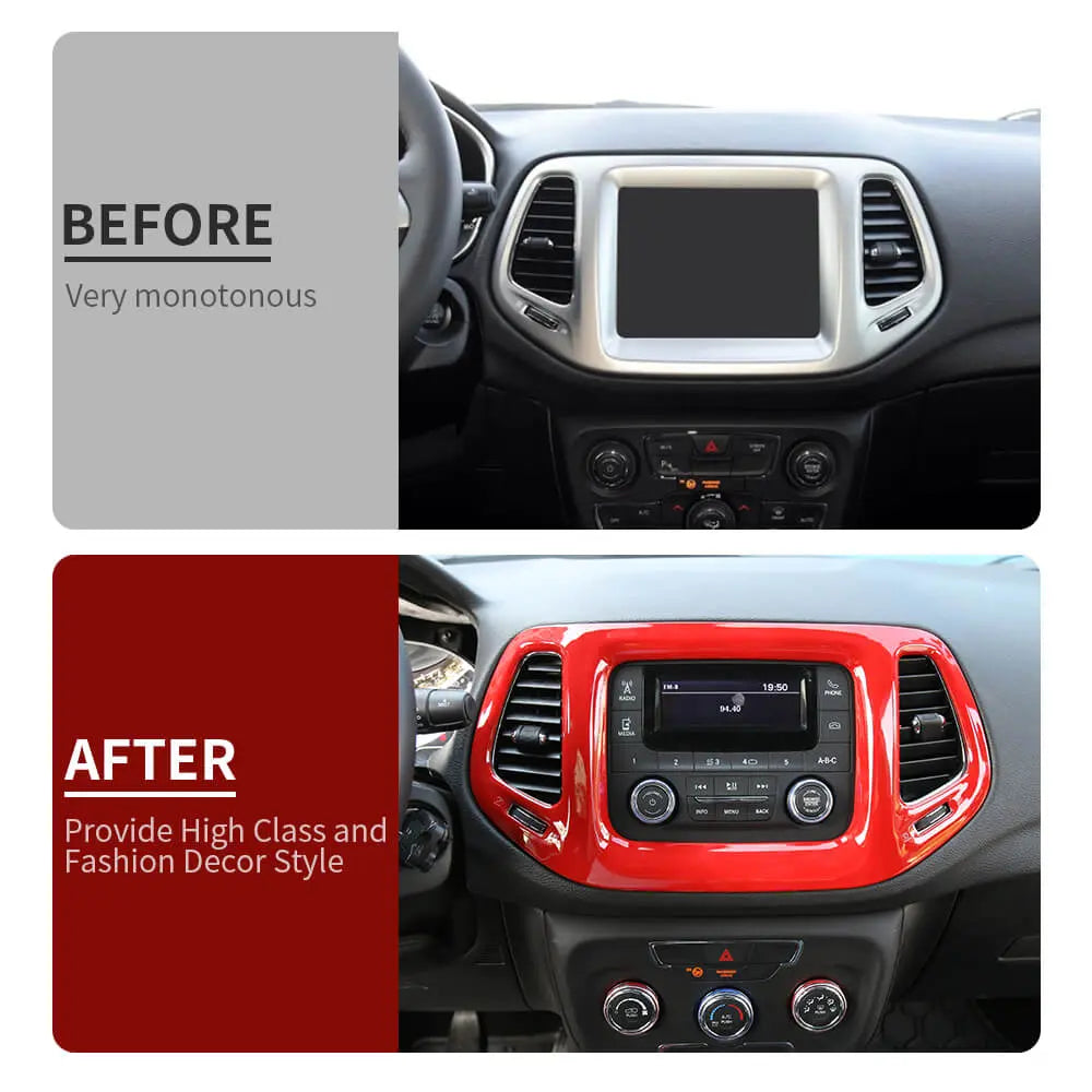 For 2017-2021 Jeep Compass 3.5" Screen GPS Navigation Center Control Panel Trim Cover