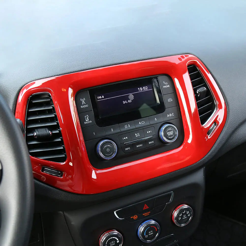 For 2017-2021 Jeep Compass 3.5" Screen GPS Navigation Center Control Panel Trim Cover