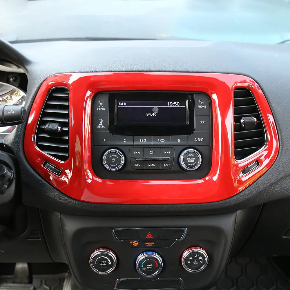 For 2017-2021 Jeep Compass 3.5" Screen GPS Navigation Center Control Panel Trim Cover