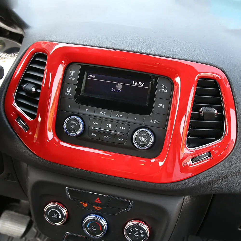 For 2017-2021 Jeep Compass 3.5" Screen GPS Navigation Center Control Panel Trim Cover