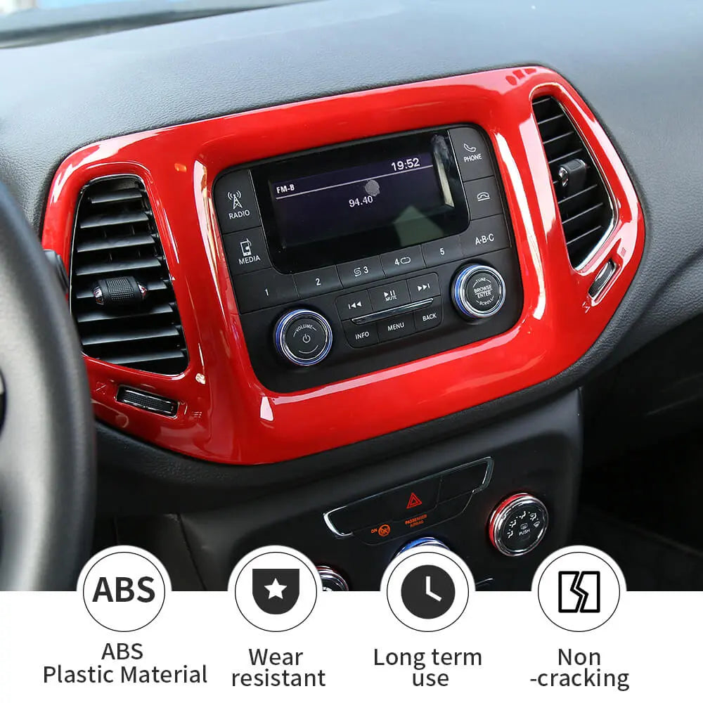 For 2017-2021 Jeep Compass 3.5" Screen GPS Navigation Center Control Panel Trim Cover
