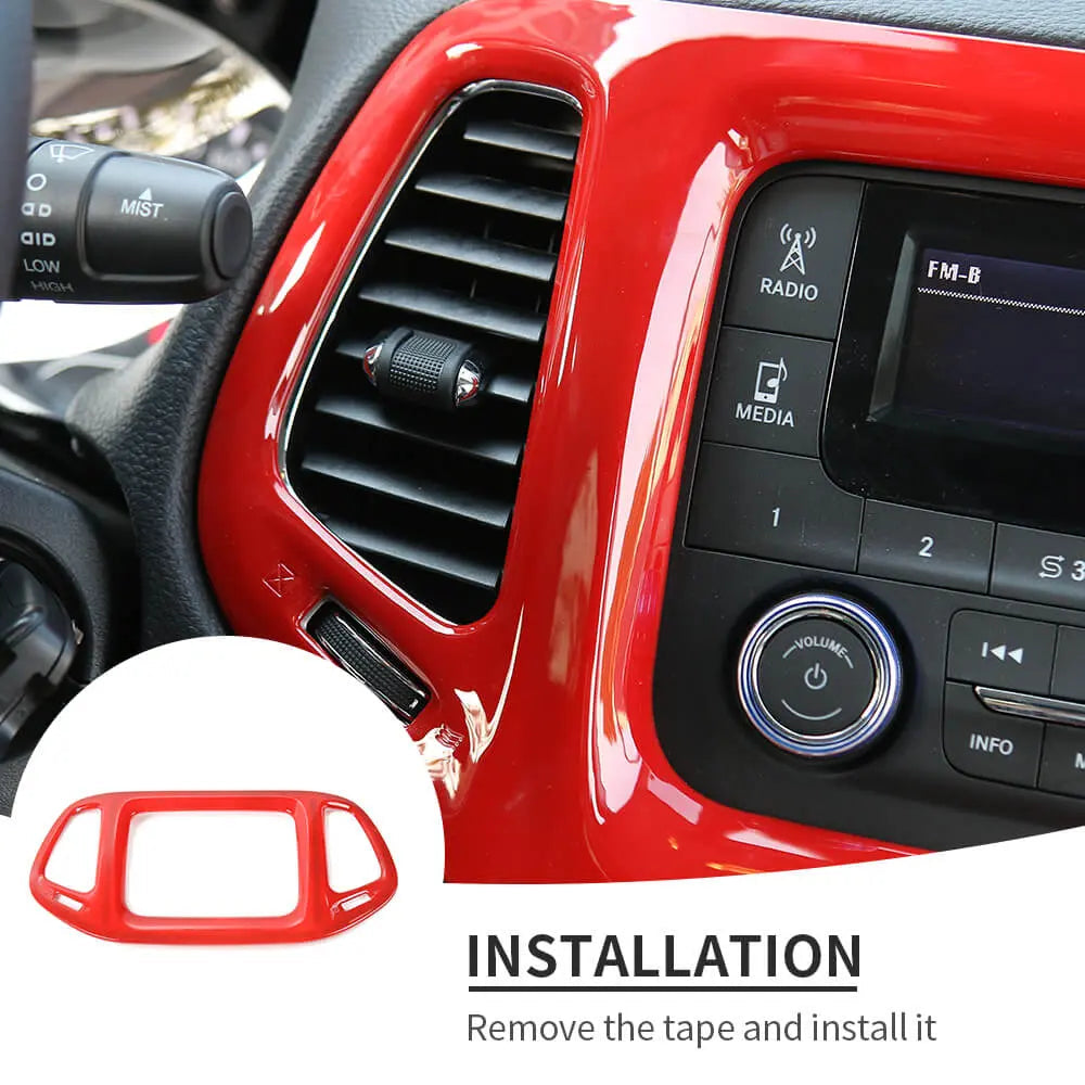 For 2017-2021 Jeep Compass 3.5" Screen GPS Navigation Center Control Panel Trim Cover