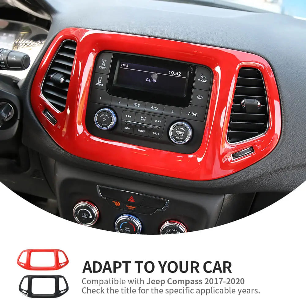 For 2017-2021 Jeep Compass 3.5" Screen GPS Navigation Center Control Panel Trim Cover