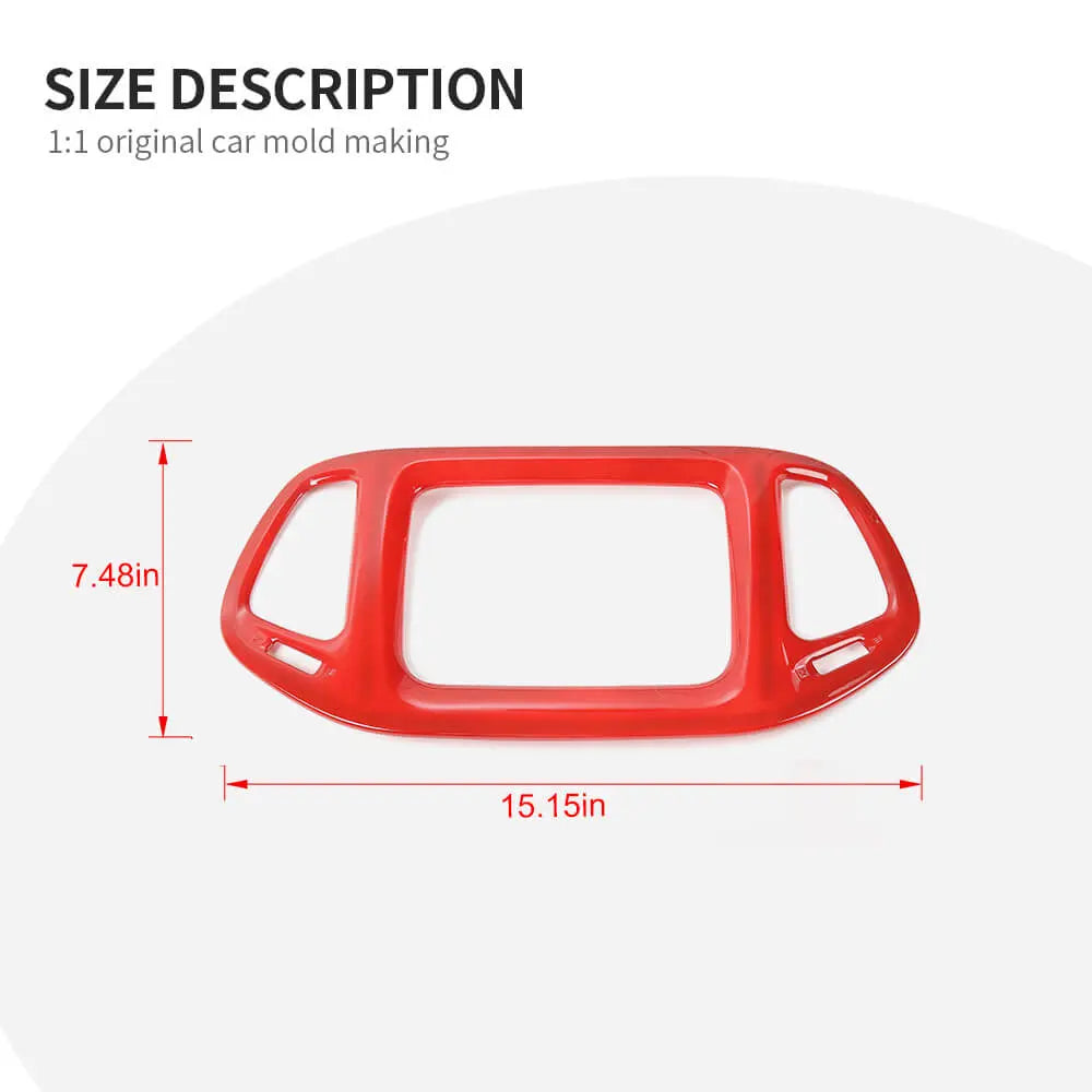 For 2017-2021 Jeep Compass 3.5" Screen GPS Navigation Center Control Panel Trim Cover