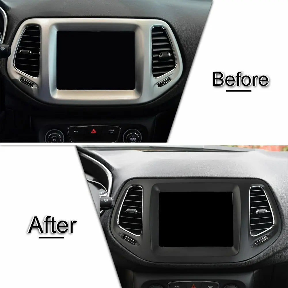 For 2017-2021 Jeep Compass 8.4 Inch Dashboard GPS Navigation Panel Cover Trim