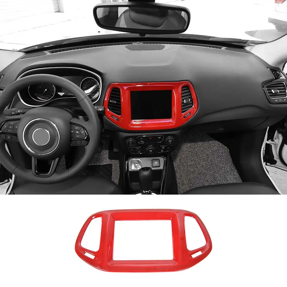 For 2017-2021 Jeep Compass 8.4 Inch Dashboard GPS Navigation Panel Cover Trim
