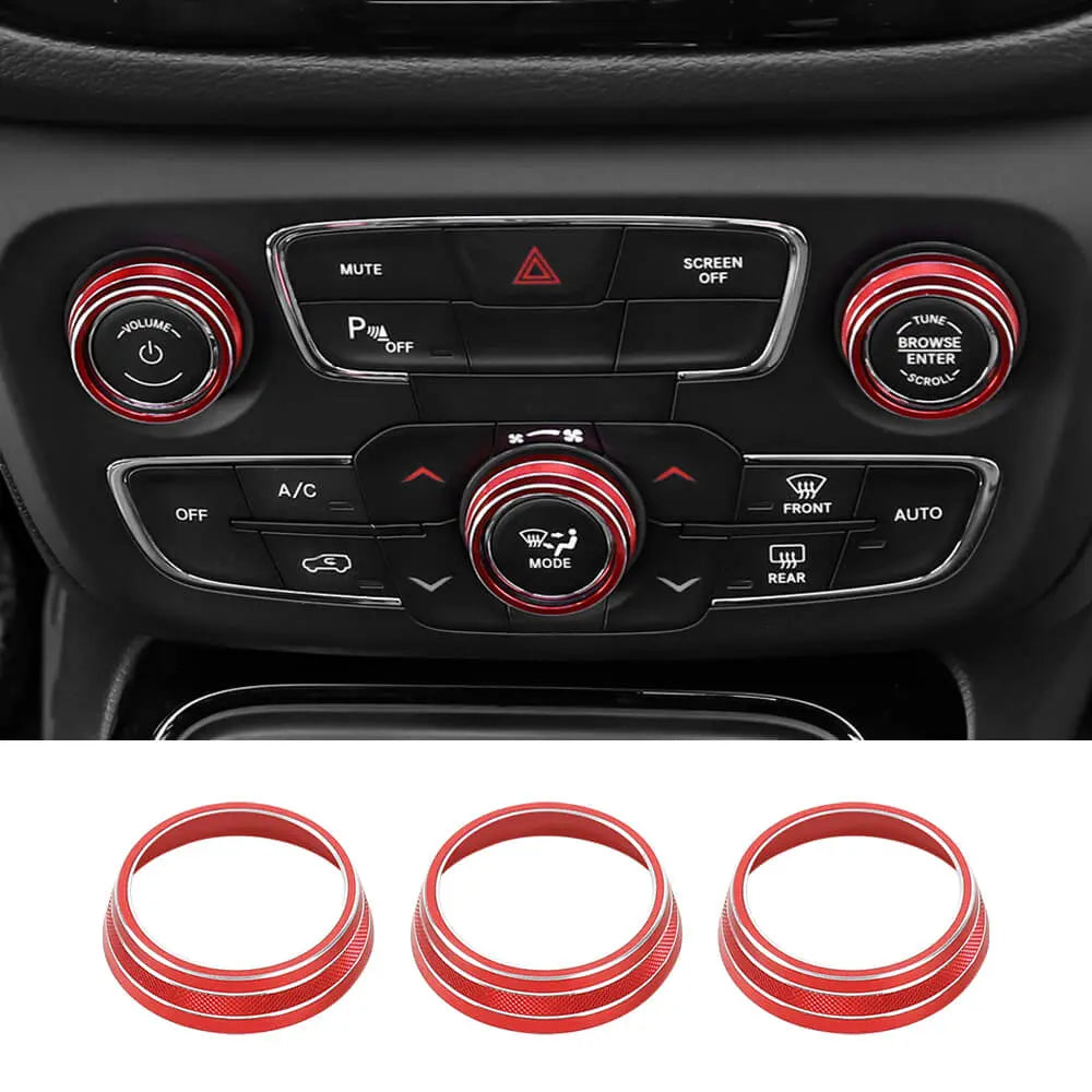 For 2017-2021 Jeep Compass Air Condition Knob Cover Ring Trim