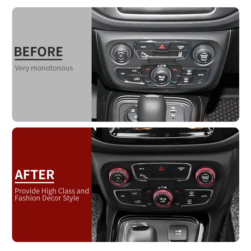 For 2017-2021 Jeep Compass Air Condition Knob Cover Ring Trim