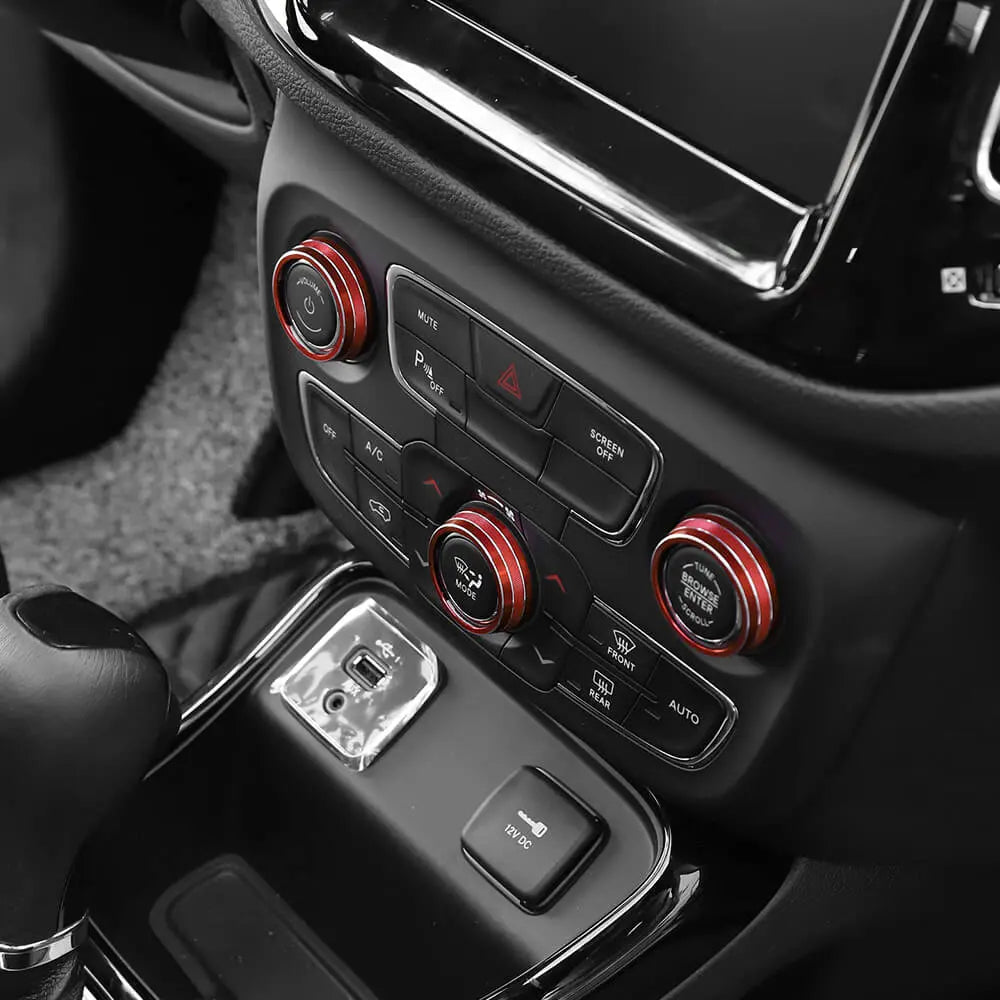 For 2017-2021 Jeep Compass Air Condition Knob Cover Ring Trim