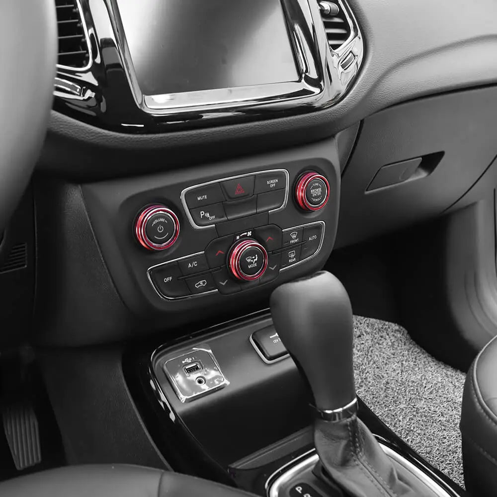 For 2017-2021 Jeep Compass Air Condition Knob Cover Ring Trim