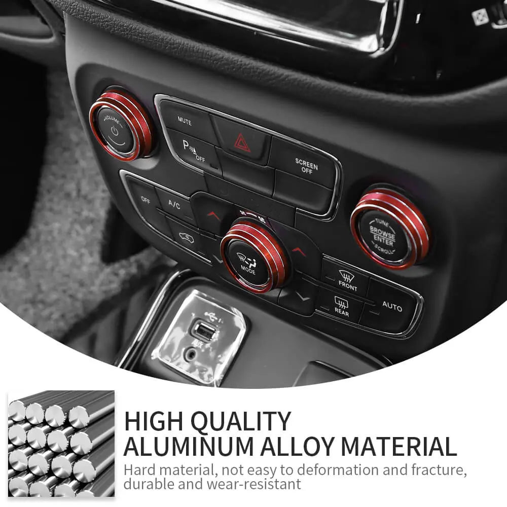 For 2017-2021 Jeep Compass Air Condition Knob Cover Ring Trim