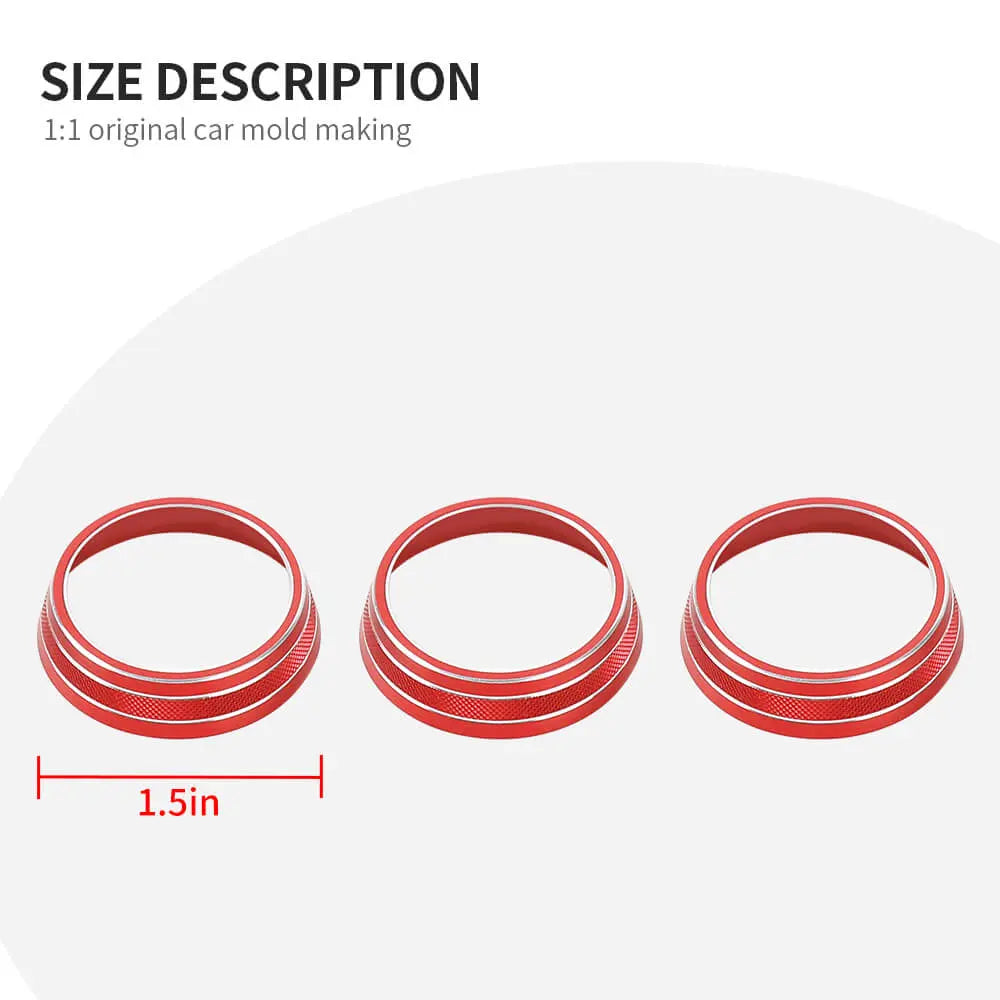 For 2017-2021 Jeep Compass Air Condition Knob Cover Ring Trim