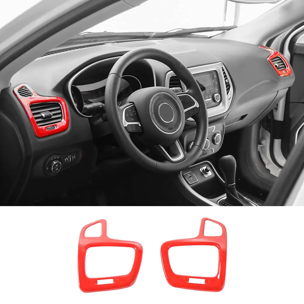 For 2017-2021 Jeep Compass Dashboard Side Air Vent Panel Cover Trim Bezels