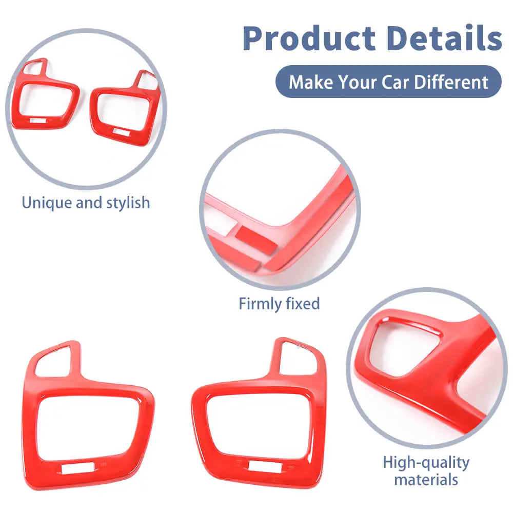 For 2017-2021 Jeep Compass Dashboard Side Air Vent Panel Cover Trim Bezels