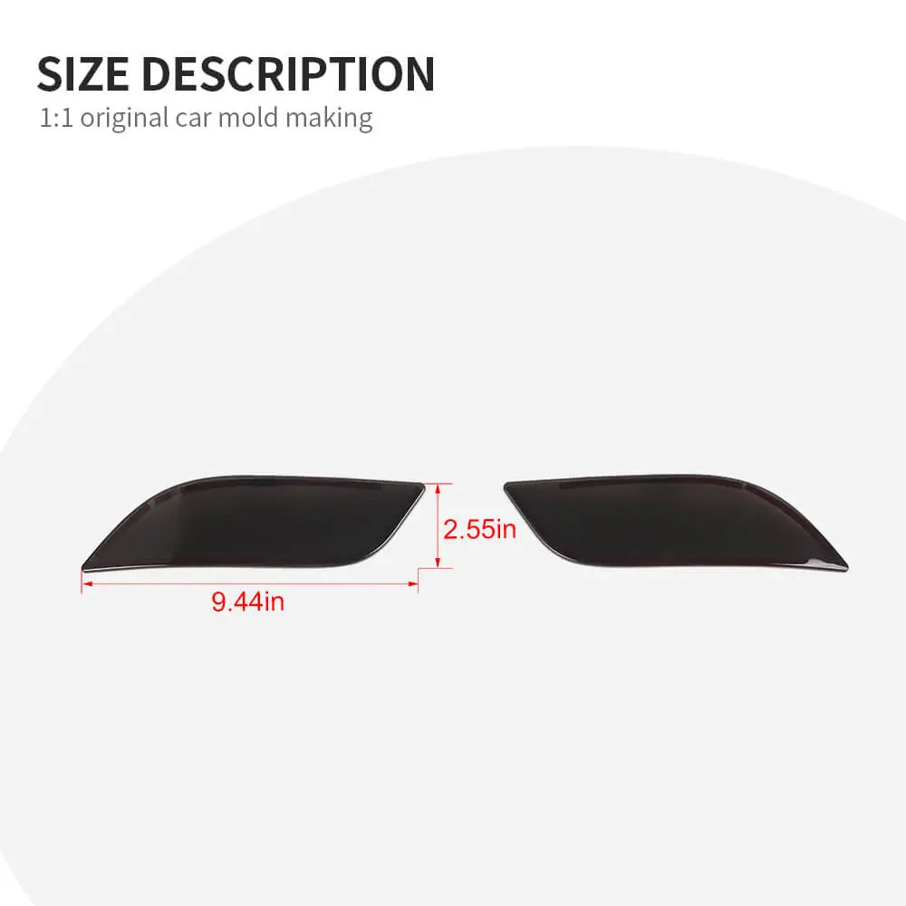 For 2017-2021 Jeep Compass Exterior Rear Fog Light Lamp Trim Cover Smoked Black