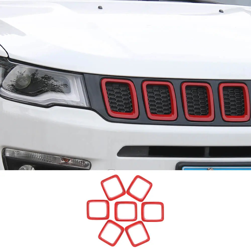 For 2017-2021 Jeep Compass Grill Inserts Grille Cover Trims Kit