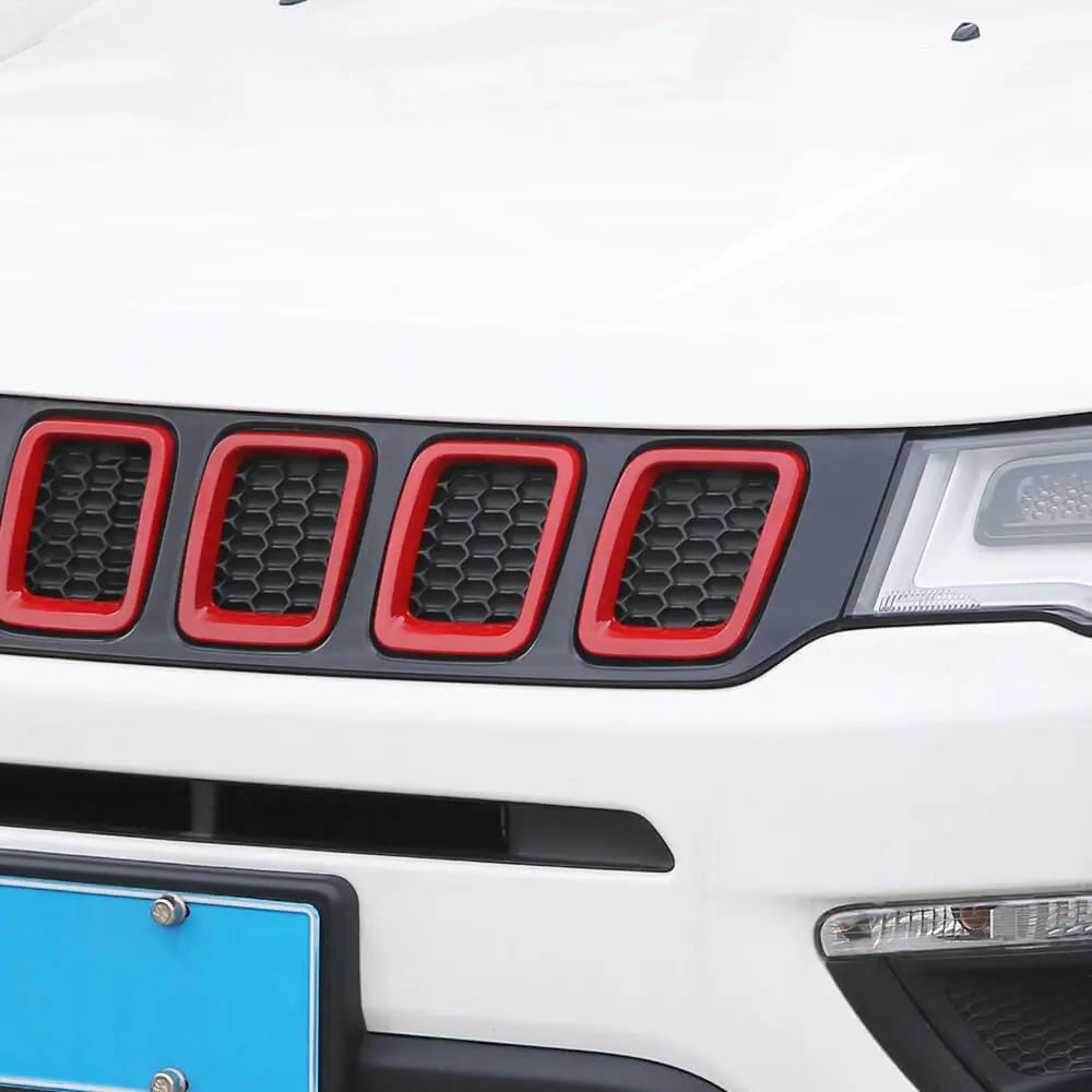 For 2017-2021 Jeep Compass Grill Inserts Grille Cover Trims Kit