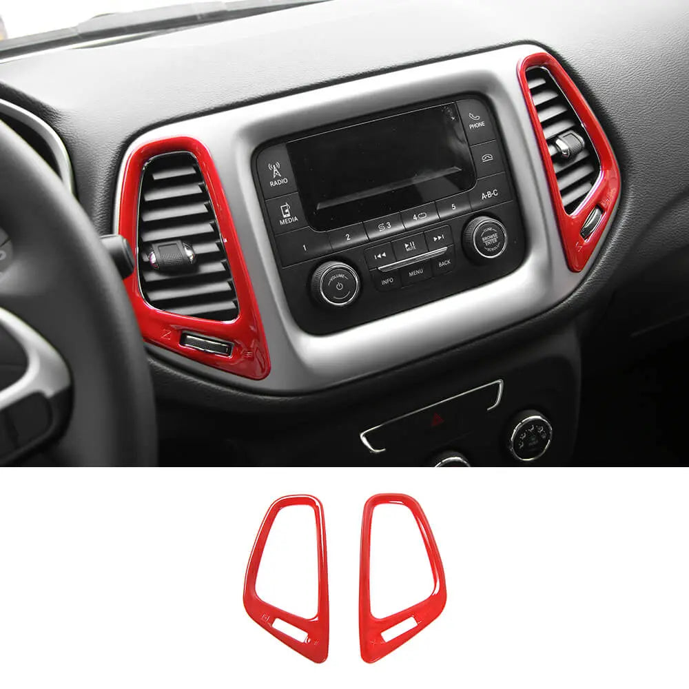 For 2017-2021 Jeep Compass Middle Console Air Outlet Vent Trim – Interior AC Cover