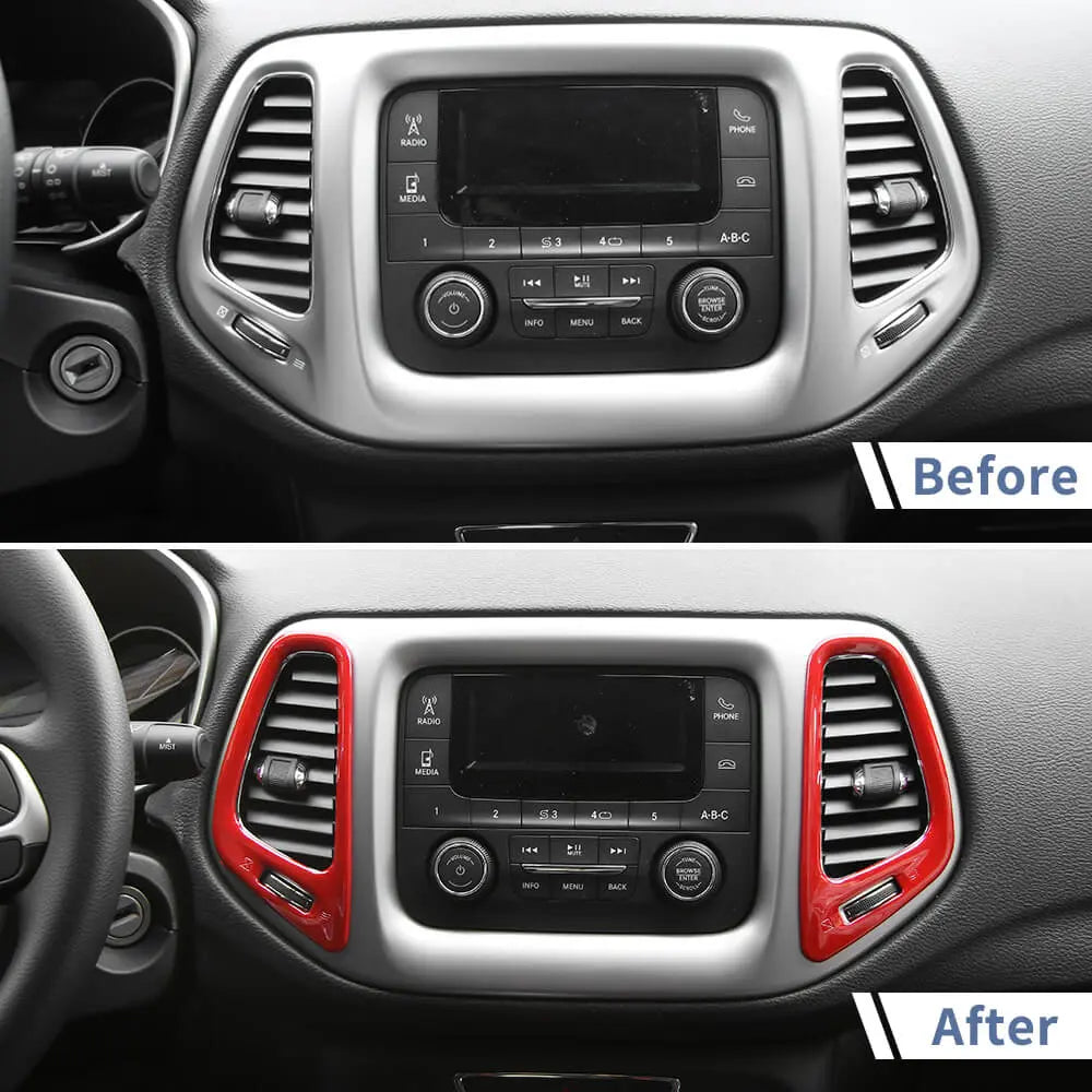 For 2017-2021 Jeep Compass Middle Console Air Outlet Vent Trim – Interior AC Cover