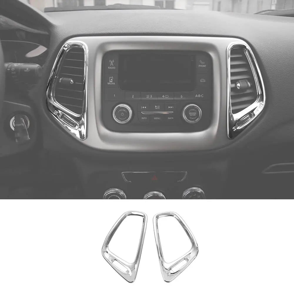 For 2017-2021 Jeep Compass Middle Console Air Outlet Vent Trim – Interior AC Cover