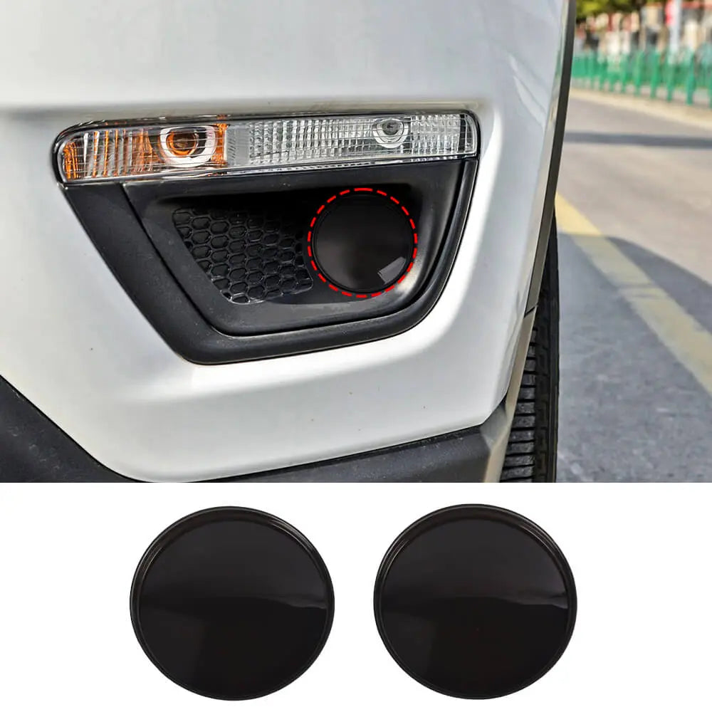 For 2017-2021 Jeep Compass 1 Set Front Fog Light Lamp Cover Trim Decor Smoked Black