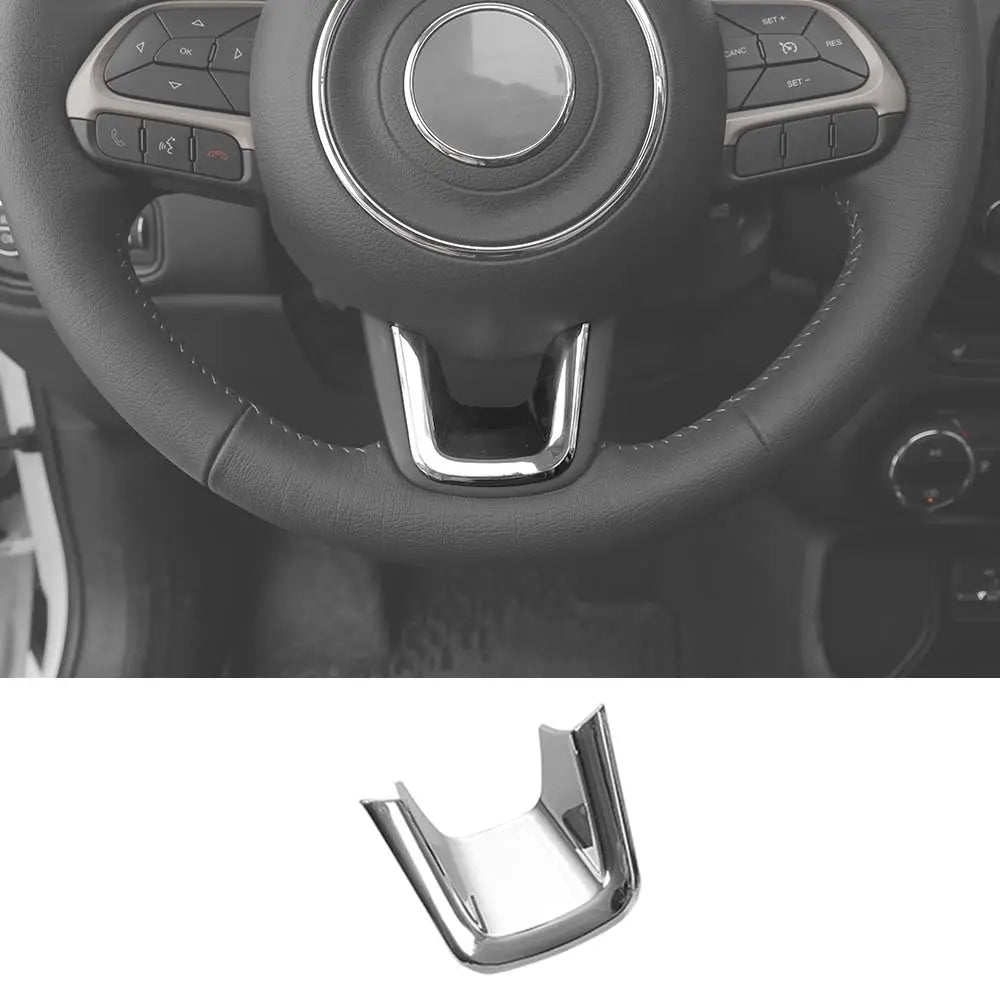 For Jeep 2015+ Renegade/ 2017-2021 Compass Steering Wheel U-Shaped Decoration Cover Trim