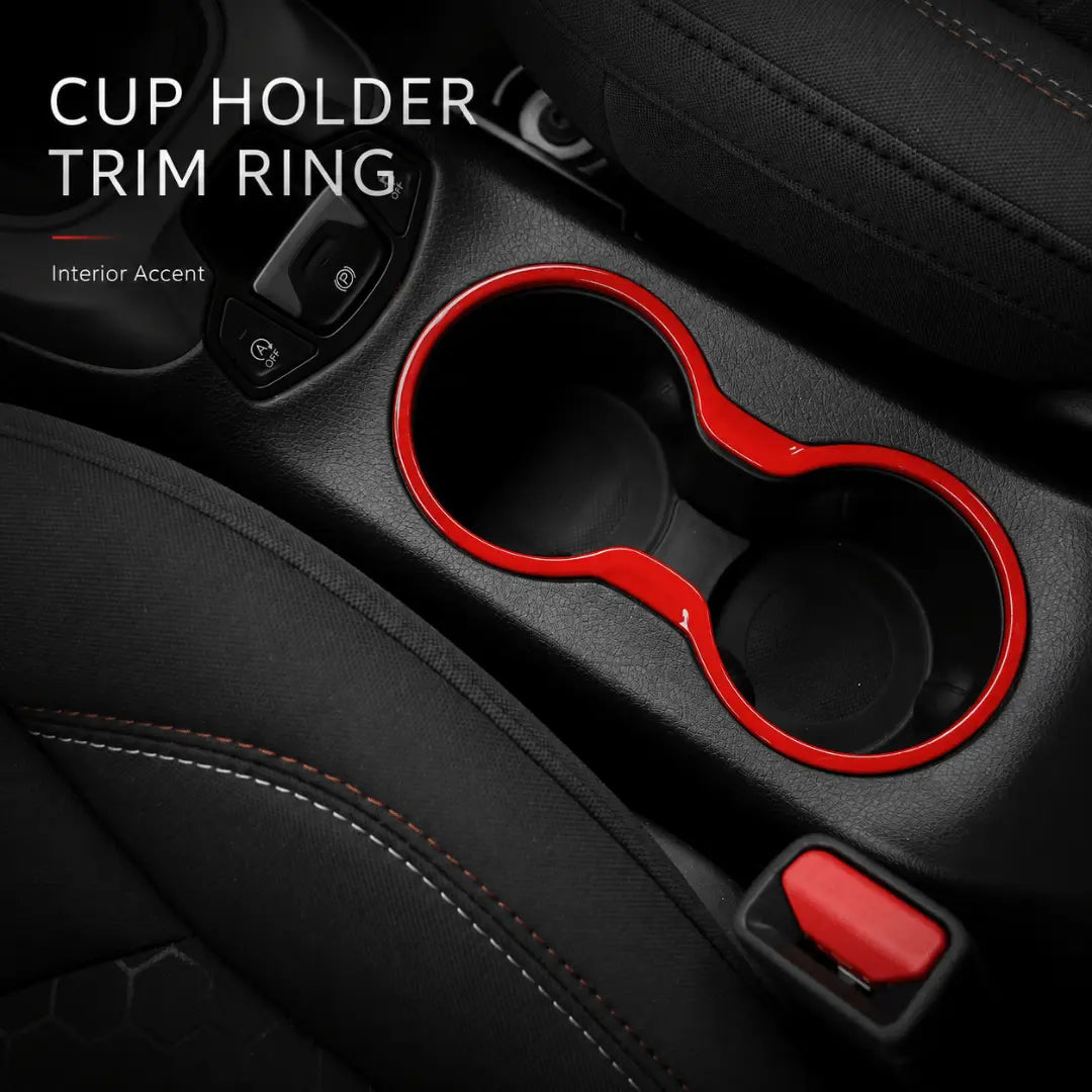 For 2017-2021 Jeep Compass Center Console Shifter & Cup Holder Trim Ring Cover Kit